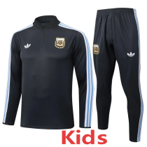 2025-26 Argentina Dark gray Kids Half Pull Tracksuit#E2541(童装)(半拉链)