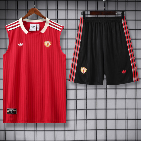 2025-26 Man Utd Red Tank top and shorts suit