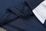 2024 AD Navy blue Kids Half Pull Tracksuit (童装)(半拉链)