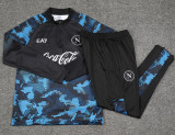 24-25 Napoli Blue Black Kids Half Pull Tracksuit (童装)(半拉链)