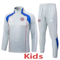 2025-26 Bayern Light gray Kids Half Pull Tracksuit#E2582(童装)(半拉链)
