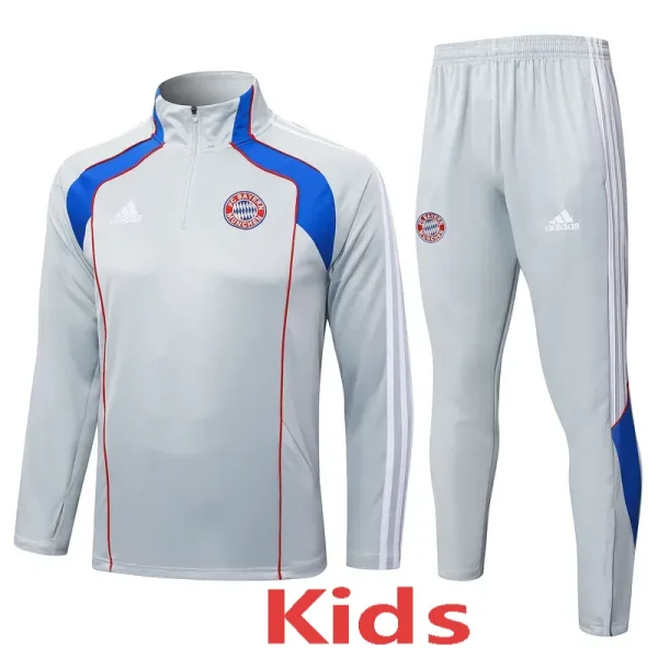 2025-26 Bayern Light gray Kids Half Pull Tracksuit#E2582(童装)(半拉链)