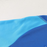 2024 AD Fancy Blue Kids Half Pull Tracksuit #AB05 (童装) (半拉链)