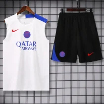 2025-26 PSG White Tank top and shorts suit