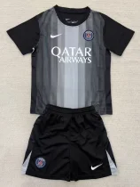 25-26 PSG Black GoalKeeper Kids Soccer Jersey