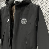 24-25 PSG Jordan Cotton Thickened warm Black Outdoor Jackets #A805加棉冲锋衣