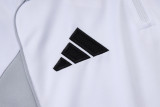 2025-26 RMA White grey Kids Half Pull Tracksuit#E25106(童装)(半拉链)