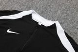 24-25 NK Black Kids Half Pull Tracksuit #05(童装半拉链)(白色领)