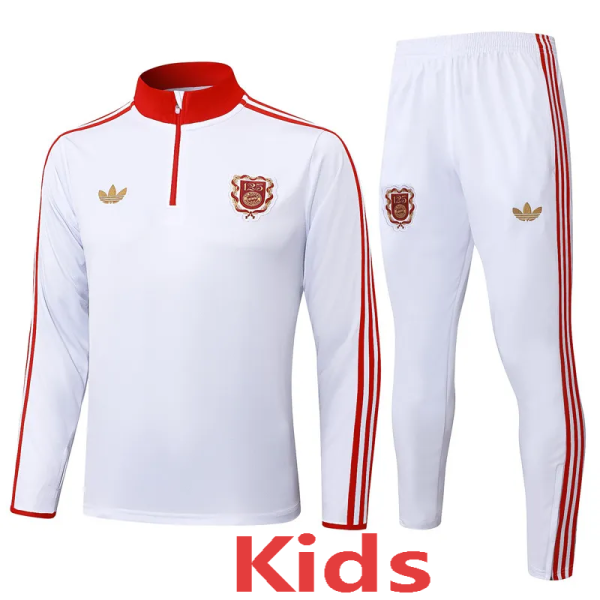 2025-26 Bayern White Kids Half Pull Tracksuit#E2526(童装)(半拉链)