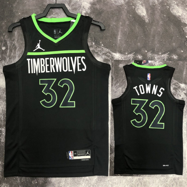 22-23 TIMBERWOLVES TOWNS #32 Black Top Quality Hot Pressing NBA Jersey (Trapeze Edition)