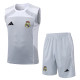 2025-26 RMA Grey white Tank top and shorts suit#D25151