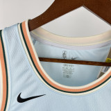 24-25 SA Spurs WEMBANYAMA #1 Light blue City Edition Top Quality Hot Pressing NBA Jersey