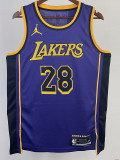 22-23 LAKERS HACHIMURA #28 Purple Top Quality Hot Pressing NBA Jersey (Trapeze Edition)
