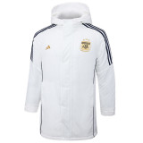 24-25 Argentina White Hooded Windbreaker Fabric Cotton Coat #G183(金标)