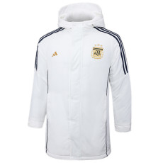 24-25 Argentina White Hooded Windbreaker Fabric Cotton Coat #G183(金标)