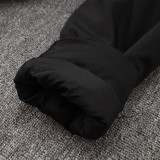 24-25 JUV Black Hooded Windbreaker Fabric Cotton Coat #G227