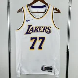 2022-23 Lakers DONCIC #77 White Top Quality Hot Pressing NBA Jersey(圆领)