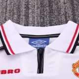 1998-1999 Man Utd White Kids Retro Soccer Jersey