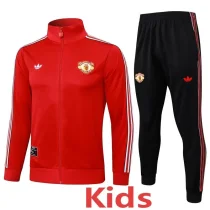 2025-26 Man Utd Red Kids Jacket Tracksuit #E2555(童装）