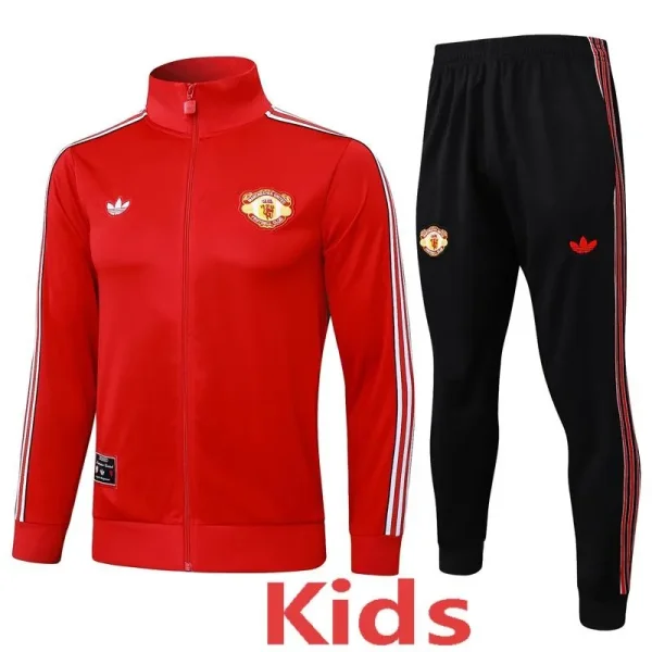 2025-26 Man Utd Red Kids Jacket Tracksuit #E2555(童装）