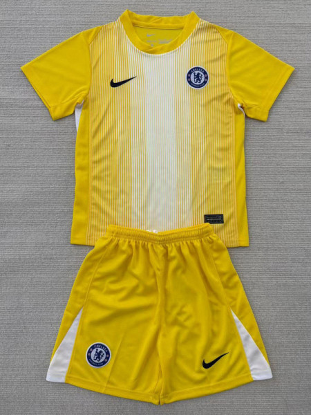 25-26 CHE Yellow Goalkeeper Kids Soccer Jersey