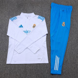 2025-26 RMA White Half Pull Tracksuit (半拉链）