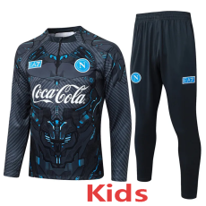 25-26 Napoli Grey Kids Half Pull Tracksuit #E25153(童装)(半拉链)
