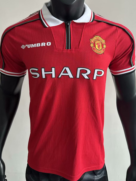 1998-1999 Man Utd Home Player Version Retro Soccer Jersey