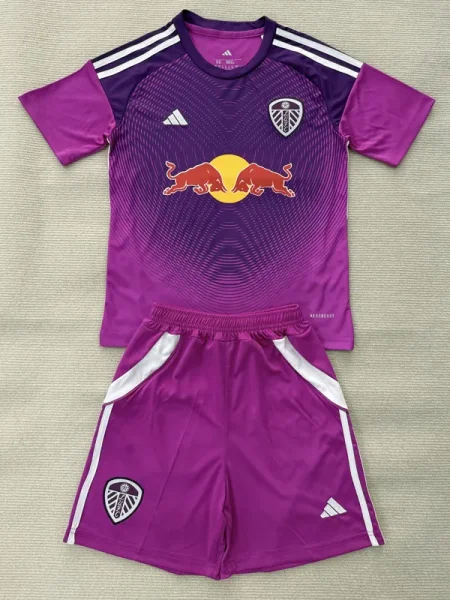 25-26 Leeds United Purple GoalKeeper Kids Soccer Jersey