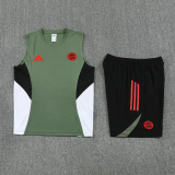 2025-26 Bayern Army green Tank top and shorts suit
