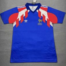 1990-1991 France Home Retro Soccer Jersey