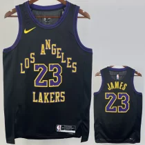 2023-24 LAKERS JAMES #23 Black City Edition Top Quality Hot Pressing NBA Jersey