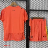 25-26 Man City Orange Goalkeeper Kids Soccer Jersey