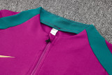 24-25 PSG Rose red Kids Half Pull Tracksuit (童装)(半拉链)