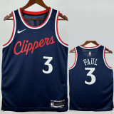 2024-25 Clippers PAUL #3 Royal blue Top Quality HotPressing NBA Jersey