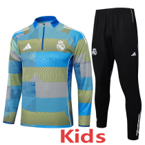 2025-26 RMA Blue Kids Half Pull Tracksuit #E2532(童装)(半拉链)