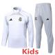 2025-26 RMA White grey Kids Half Pull Tracksuit#E25106(童装)(半拉链)