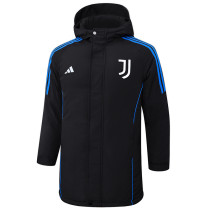 24-25 JUV Black Hooded Windbreaker Fabric Cotton Coat #G227