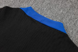 24-25 France Black Kids Half Pull Tracksuit (童装)(半拉链)