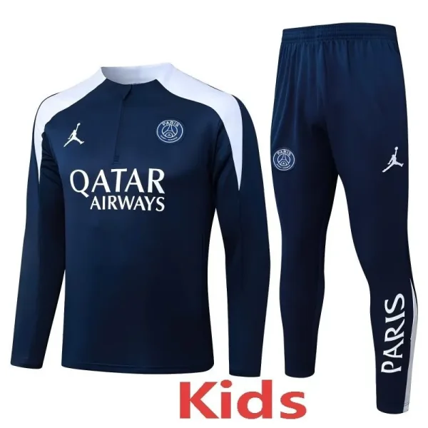 2025-26 PSG Jordan Royal blue Kids Half Pull Tracksuit #E25168(童装)(半拉链)