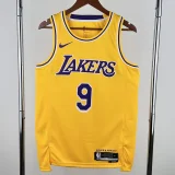 2022-23 Lakers JAMES JR. #9 Yellow Top Quality Hot Pressing NBA Jersey(圆领)