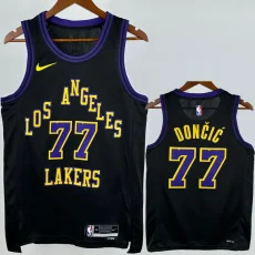 2023-24 LAKERS DONCIC #77 Black City Edition Top Quality Hot Pressing NBA Jersey
