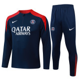 2025-26 PSG Royal blue Half Pull Tracksuit #B2546(半拉链）