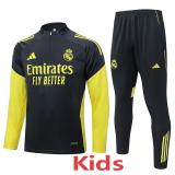 2025-26 RMA Dark gray Kids Half Pull Tracksuit#E25119(童装)(半拉链)