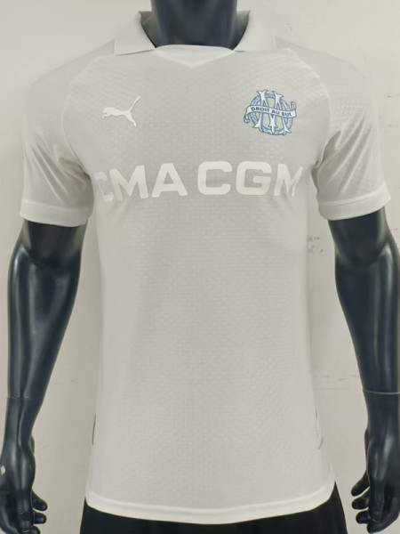 24-25 Marseille White 125th Anniversary Player Version Soccer Jersey