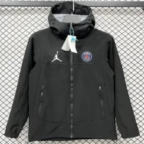 2025-26 PSG Jordan Black Outdoor Jackets #L6607软料
