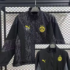 2025-26 Dortmund Grey & Black Double SidedWindbreaker(双面风衣)