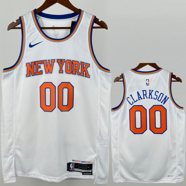 2022-23 KNICKS CLARKSON #00 White Top Quality HotPressing NBA Jersey