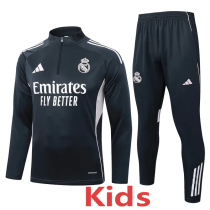 2025-26 RMA Dark gray Kids Half Pull Tracksuit#E2594(童装)(半拉链)