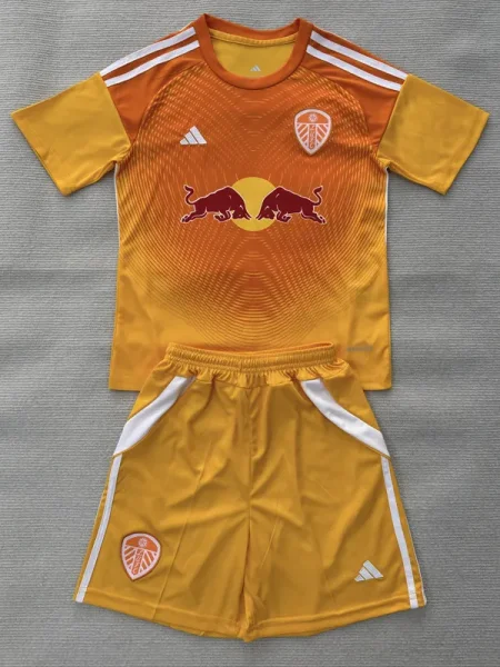 25-26 Leeds United Orange GoalKeeper Kids Soccer Jersey